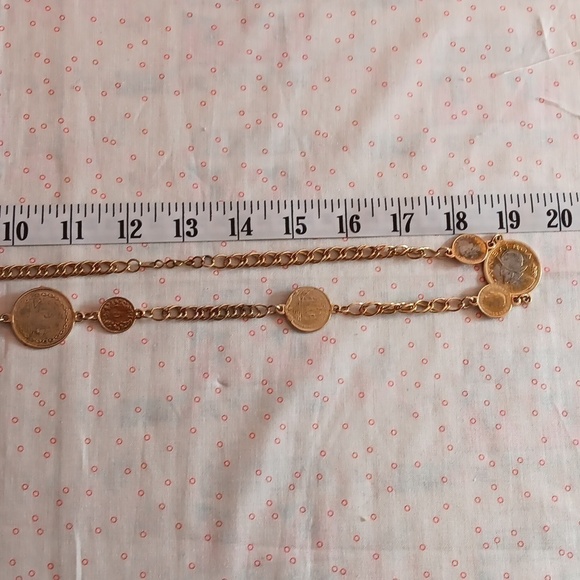 Gold Tone Korea Coin Chain Necklace - Picture 6 of 9